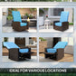 Outdoor Rattan Wicker Lounge Chair with Footrest & Soft Cushion for Patio, Garden, Backyard, Cream White
