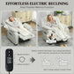 Massage Recliner Chair with Quiet Brushless Motor Pet-Friendly Fabric Power Recliner with 2 Memory Positions Cream White