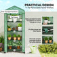Portable Greenhouse, Outdoor Hot House Plant Flower Greenhouse with 4 Tier Shelves, PE Cover, Green
