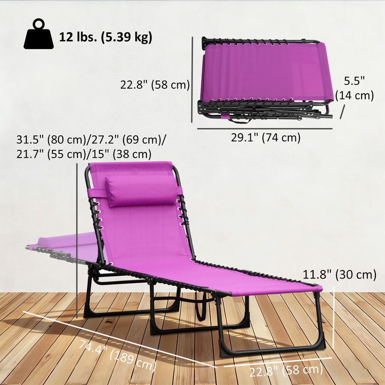 Purple 4-Level Adjustable Chaise Lounge