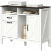 Lateral Filing Cabinet with Open Shelves - White
