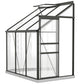 Aluminum Lean-to Greenhouse Polycarbonate Walk-in Greenhouse with Rain Gutter and Sliding Door, 6' x 4', Dark Grey