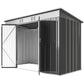 9' x 4' Galvanized Steel Garden Storage Shed with Lockable Doors, Gloves and 2 Air Vents for Backyard, Patio, Lawn