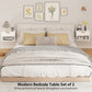 Floating Nightstands, Wall Mounted Bedside Tables Set of 2 with Drawer and Open Shelf, White