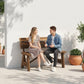 Wooden Garden Bench for Outdoor, 2-person Patio Bench, Loveseat Furniture, Carbonized