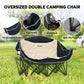 Portable Camp Chair, Double Camping Chair with Cup Holders and Carry Bag, Support 551 lbs, Khaki