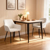 Dining Chairs Set of 2, Upholstered Linen Fabric Accent Chairs with Metal Legs, Beige