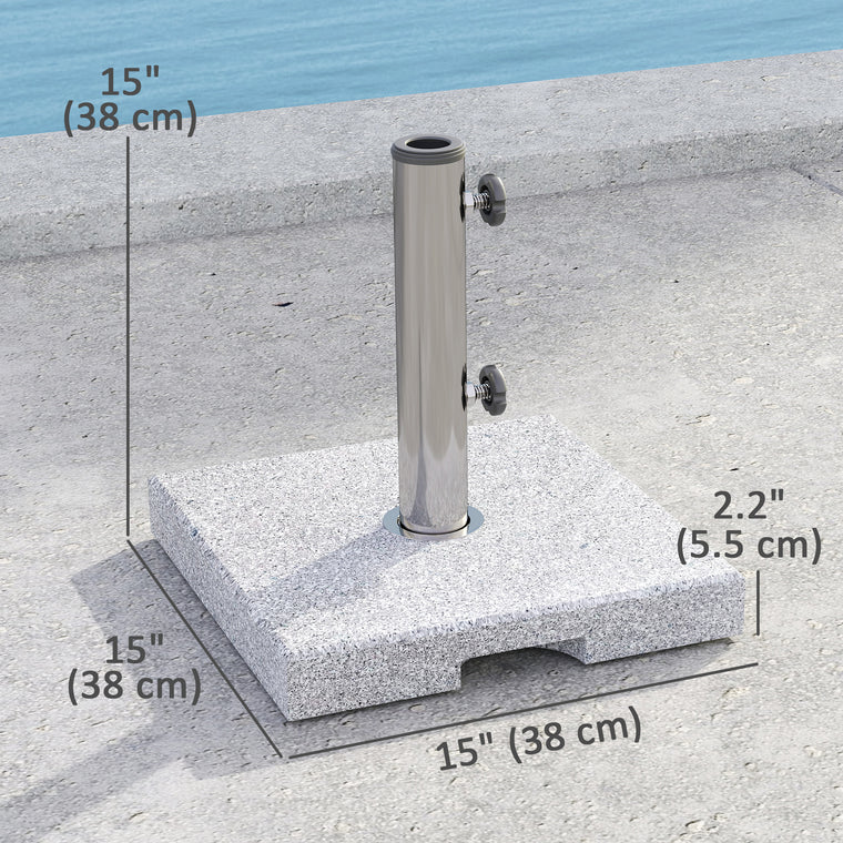 46 lb Grey Granite Square Umbrella Base with Adjustable Knobs