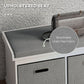 Shoe Storage Bench with Seat, Entryway Bench Seat with Cushion, 2 Fabric Drawers for Hallway, White