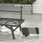 3-in-1 3-Seater Outdoor Sofa, Lounge Chair with 5-Position Adjustable Back, Patio Loveseat with Folding Table, Grey