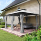 10' x 13' Double Roof Patio Gazebo, Outdoor Gazebo with Curtains, for Garden, Lawn, Backyard and Deck, Dark Grey