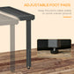 Outdoor Side Table, Patio End Table with Umbrella Hole, Small Coffee Table with Steel Frame for Balcony, Black