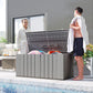 Outdoor Storage Box Large Capacity Deck Box with Lockable Lid Gas Struts for Patio Garden 125.5 gal Grey