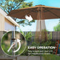 10' x 8' Round Market Umbrella, Patio Umbrella with Crank Handle and Tilt, Outdoor Parasol for Garden, Bench, Lawn, Coffee