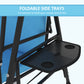 3-Seat Outdoor Porch Swing Patio Swing with Adjustable Canopy, Side Tray, Removable Cushion for Garden, Poolside, Grey