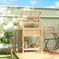Raised Garden Bed Planter with Cold Frame, Wooden Elevated Planter Box with Folding Side Table and Shelf, Natural Wood