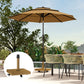 57 lbs Metal Square Patio Umbrella Base Holder, Outdoor Umbrella Stand with Wheels, Heavy Duty Patio Umbrella Stand Base for Garden, Poolside, Nature Wood