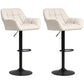 Swivel Barstools Set of 2 Adjustable Bar Stools with Footrest Armrests and PU Leather Back for Dining Room Cream White
