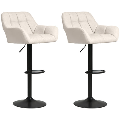 Swivel Adjustable Bar Stools Set of 2 - Cream White