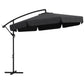 11 FT Cantilever Patio Umbrella Offset Parasol with Cross Base and 8 Ribs for Garden, Black