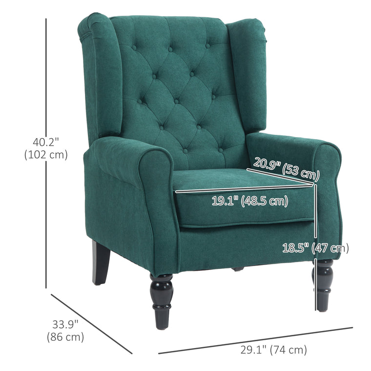 Button Tufted Wingback Accent Chair