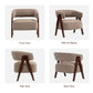 Sherpa Fleece Accent Chair, Upholstered Armchair with Solid Wood Legs and Steel Frame for Living Room, Light Brown