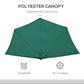 9ft Half Round Patio Umbrella, Outdoor Market Patio Table Umbrella Parasol with Crank Mechanism, 5 Ribs, Dark Green