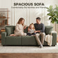 3 Seater Sofa with Storage Pockets, Modern Upholstered Couch with Pocket Springs, Green