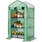 Mini Greenhouse with Screen Roof, Portable Small Greenhouse with Roll-Up Zipper Door