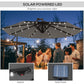 9.5' Dark Grey Offset Parasol with Solar LED Lights