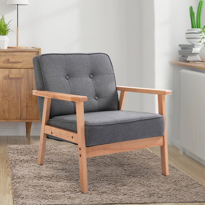 Mid-Century Tufted Accent Chair - Grey