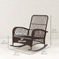 Outdoor Wicker Rattan Rocking Chair Set of 2, Patio Rocker with Thick Cushions for Garden Backyard Porch, Red