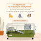Small Animal Cage, Rolling Bunny Cage, Guinea Pig Cage with Food Dish, Water Bottle, Hay Feeder, Platform, Ramp, Green