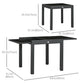63" Extendable Outdoor Dining Table Patio Table with Aluminum Frame and Tempered Glass Tabletop, Black