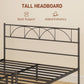 Metal Queen Platform Bed Frame with Headboard, Steel Slat Support, Underbed Storage, No Box Spring Needed, Easy Assembly