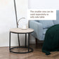 Nesting Coffee Tables Set of 2, Round Coffee Table with Metal Frame, Living Room Tables, Grey Wood Grain