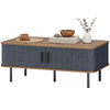 Coffee Table with Fluted Sliding Doors & Storage