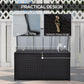 Wicker Outdoor Storage Box, 75 Gallon Deck Box with Gas Strut and Clamp Lid, Rattan Patio Storage Container for Gardening Tools, Pool Supplies, Dark Brown