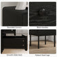 Modern Bedside Tables Set of 2, 2 Pieces Nightstands with 2 Storage Drawers and Steel Legs for Bedroom, Black Wood Grain
