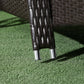 Outdoor Lounger, Deck Lounge Chair with Headrest, 5-Level Adjustable, Backrest, Wheels, Deep Coffee and Navy Blue