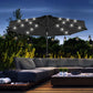9ft Solar Patio Umbrella Outdoor Sunshade 24 LED Lights Tilt Canopy Black