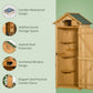 30" x 21" x 71" Garden Storage Shed, Outdoor Tool Utility Storage House with 3 Tier Shelves and Roof, Brown