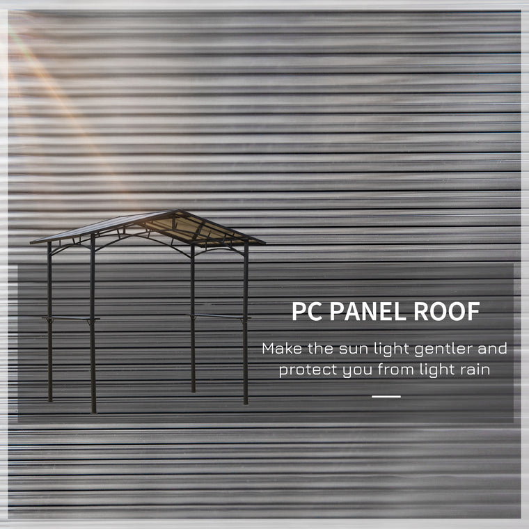 8' x 5' Aluminum Grill Gazebo with Side Shelves