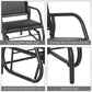 Patio Glider Outdoor Glider Chair with Breathable Mesh Seat & Backrest, Armrests and Metal Frame, Black