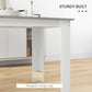 47" Kitchen Table for 4-6 People, Dining Table with Wood Effect for Dining Room, Grey