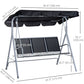 3-Seater Outdoor Swing Chair, Patio Swing, A Frame Porch Swing with Canopy, Garden Hammock Glider Bed, Light Grey