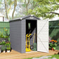 4.5' x 6' Garden Storage Shed with Latch Door, Vents, Sloped Roof, Light Grey