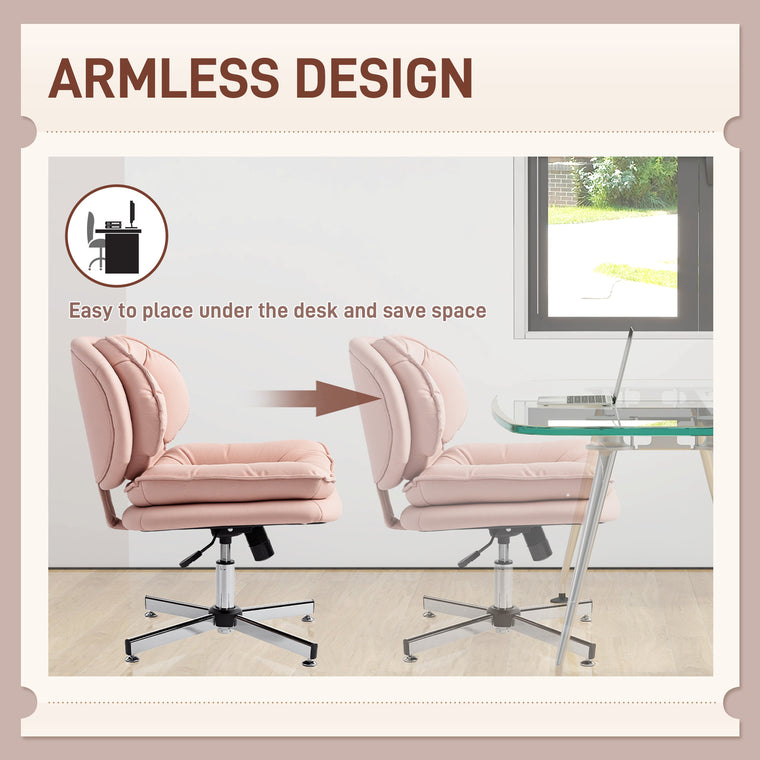 Criss Cross Armless Office Chair, No Wheels