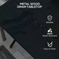 Rectangle Patio Dining Table for 4 People with Steel Legs, Metal Tabletop for Garden, Backyard, Lawn, Balcony, Black