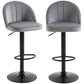 Bar Stools Set of 2, Swivel Counter Height Barstools with Footrest, Grey